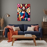 Plakat religijny, Jezus Chrystus, Ikona w stylu współczesnym, 30 x 40cm