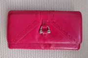 Portfel damski skórzany włoski różowy fuksja skóra nat. licowa VISCONTI 