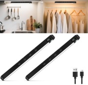 Lampy LED WILLED 2 szt. czarne czujnik ruchu USB