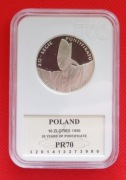 10 ZŁOTYCH 1998 - XX-LECIE PONTYFIKATU JANA PAWŁA II - GRADING GCN PR70 !!!