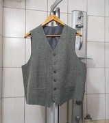 Bezrękawnik XL elegancki męski do garnituru opinający szary siwy  cie