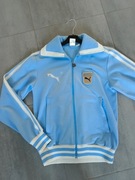 Błekitno-biała bluza Puma,długi rękaw, kieszenie, zapinana na zamek