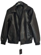 Monr Milano kurtka skórzana męska czarna z ściągaczami 