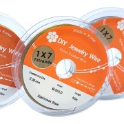 Koreańska 7-strunowa linka stalowa jubilerska, złota, 0,38 mm., 1 m.