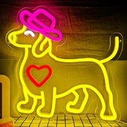 NEON pies w kapeluszu 31,5x30cm lampka LED sciemniacz 