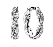 PANDORA SREBRO CYRKONIE ELEGANCKIE KOLCZYKI KÓŁKA PREZENT