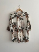 biała bluzka koszula w żyrafy plus size luźna 48 50 na lato safari kolorowa