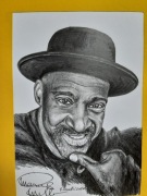 Marcus Miller rysunek ołówkiem 
