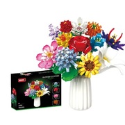 Zestaw klocki konstrukcyjne bukiet kwiatów, 12 różnych kwiatów 1064 el. 6+