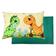 Poszewka 60x40 cm Dinozaury na łące - Bawełna premium