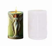 Kobieta ANIOŁ Kwiaty Cylindryczna forma silikonowa 9.5*7 do Odlewów Świec