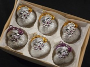 Mikołaje 6szt bombki prl retro ozdoby choinkowe vintage kształtki  głowy 