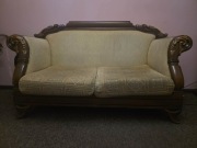 Ludwikowska sofa dwuosobowa, bogato rzeźbiona/holenderskie/do renowacji