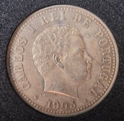 Indie Portugalskie 1 rupia 1903 Carlos I – SREBRO Ag