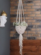 Wiszący kwietnik makrama , kosz  , 25 cm x 120 cm.