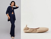 MANGO beżowe baleriny 100% skóra naturalna pantofle NOWE 36