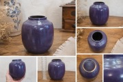  Elegancki wazon ceramiczny w kolorze fioletowym – vintage, połysk,