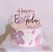 Topper happy birthday różowe złoto