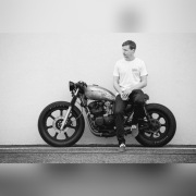 Koszulka Ventus Garage biała czarna S-XXL T-shirt Custom Motorcycles