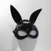 Maska króliczka damska wykonana ze skóry naturalne