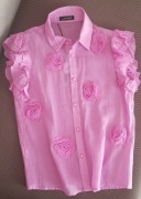 Bluzka z kołnierzykiem w róże 