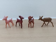 Figurki sarna sarenka łania 4 x figurka zwierzęta polskie czasy PRL 