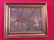 Stary obraz na płótnie sygnowany 