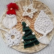 5 sztuk ozdób świątecznych makrama rękodzieło boho