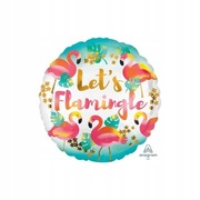 Balon foliowy "Lets Flamingle", Amscan, 17"
