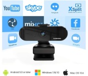 Kamera internetowa Full HD 2K 1080P z mikrofonem i osłoną prywatności