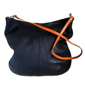 Torebka damska A4 Genuine Leather skóra granatowa