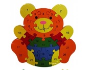 PUZZLE EDUKACYJNE DREWNIANE CYFERKI MIŚ 26 EL