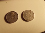 Dwie monety 10 pfenning z 1948 roku i 1950 roku