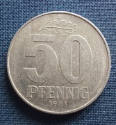 Moneta Niemcy 50 fenigów 1987 NRD 