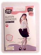 RAJSTOPY wzorzyste białe rozm 140/146