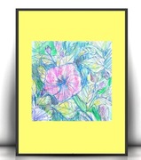 kwiaty rysunek a4, kwiatki obrazek 21x30, obrazek z kwiatkami