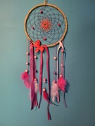 Różowo-fioletowy łapacz snów z kokardką