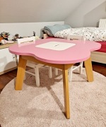 Stolik dziecięcy Timoore PLAY, różowy/kremowy/buk