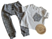 Zestaw komplet bluzka spodnie eleganckie na komunię Baggy bawełniane 104