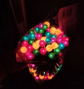 Lampki choinkowe tradycyjne kulki multikolor 100 żarówek PRL retro vintage 