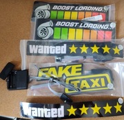Naklejka LED na szybę samochodu Fake Taxi, Boost, GTA Wanted 