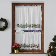 Zazdrostka Świąteczna 100x40 Firanka Gotowa Krótka Zimowe Miasteczko