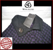 UNIKAT ponczo JOHN BRANIGAN WEŁNA +  HANDMADE NA PREZENT szal Sklep 720 PLN