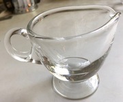 Dzbanuszek  z grubego szkła ,wysokość 9cm,czasy PRL