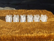 6 Kloszy szklane E14 KOSTKA 7,5x7,5x7,5cm  bezbarwny do lampy kinkietu