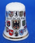 Naparstek Kolekcjonerski Porcelanowy herby niemieckich miast