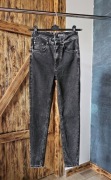 Miss Denim jeansy czarne skinny high waist S rurki elastyczne push up 