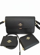 SALE ! Nowa damska torebka Coach zestaw 3 w 1  porfel i na karty