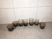 szklaneczki filiżanki szkło dymne 7 szt 