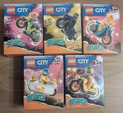 LEGO City 60356, 60333, 60331, 60297, 60310 motocykle kaskaderskie - zestaw